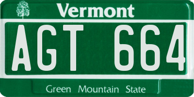VT license plate AGT664
