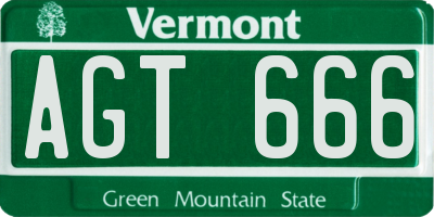 VT license plate AGT666