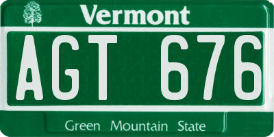 VT license plate AGT676