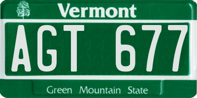 VT license plate AGT677