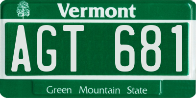 VT license plate AGT681