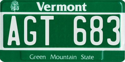 VT license plate AGT683