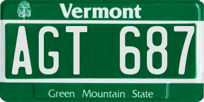 VT license plate AGT687