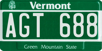 VT license plate AGT688