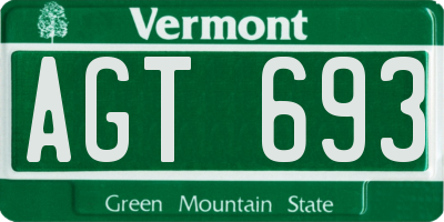 VT license plate AGT693
