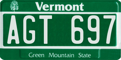 VT license plate AGT697