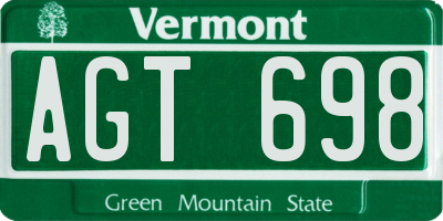 VT license plate AGT698