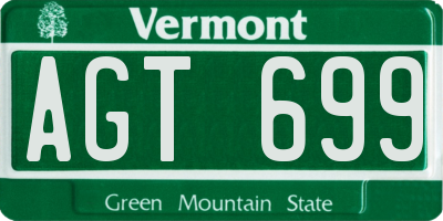 VT license plate AGT699