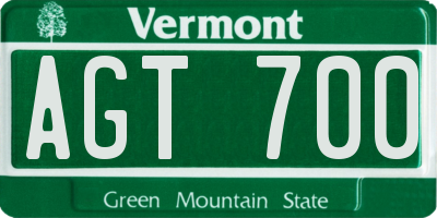 VT license plate AGT700