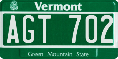 VT license plate AGT702