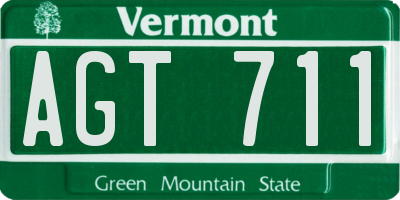 VT license plate AGT711