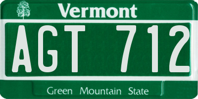 VT license plate AGT712