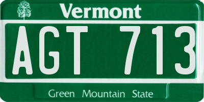 VT license plate AGT713