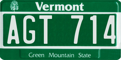 VT license plate AGT714