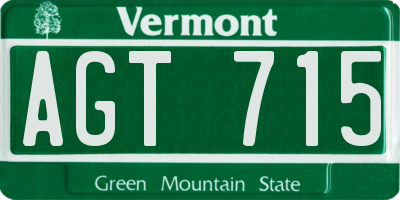 VT license plate AGT715