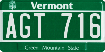 VT license plate AGT716