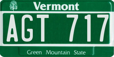 VT license plate AGT717