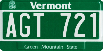VT license plate AGT721