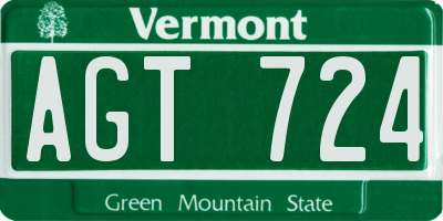 VT license plate AGT724