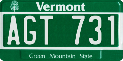 VT license plate AGT731
