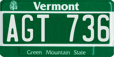 VT license plate AGT736