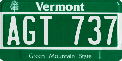 VT license plate AGT737