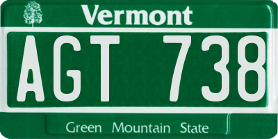 VT license plate AGT738