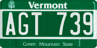 VT license plate AGT739