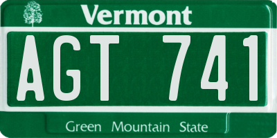 VT license plate AGT741