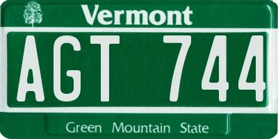 VT license plate AGT744