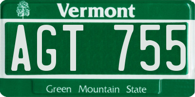 VT license plate AGT755