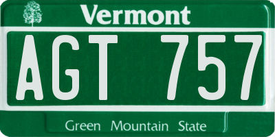VT license plate AGT757