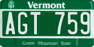 VT license plate AGT759