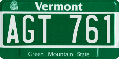 VT license plate AGT761