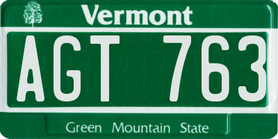 VT license plate AGT763