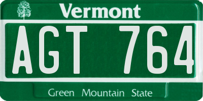 VT license plate AGT764