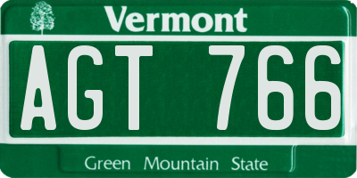 VT license plate AGT766