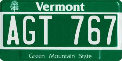 VT license plate AGT767