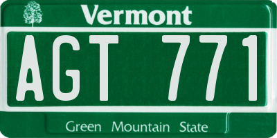 VT license plate AGT771