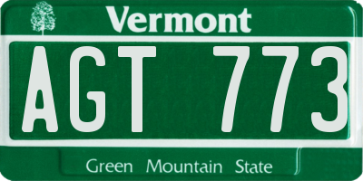 VT license plate AGT773
