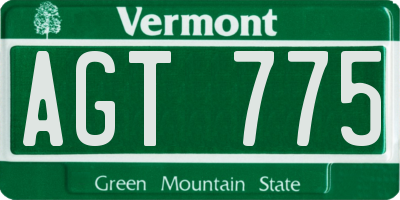VT license plate AGT775