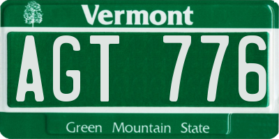 VT license plate AGT776