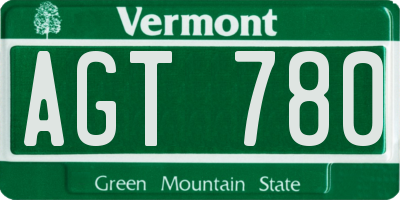 VT license plate AGT780