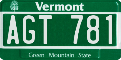 VT license plate AGT781