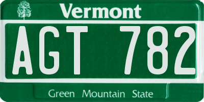 VT license plate AGT782