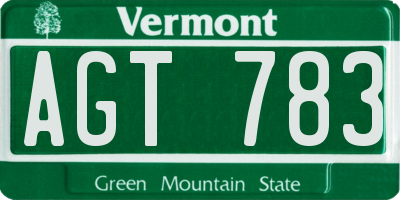 VT license plate AGT783