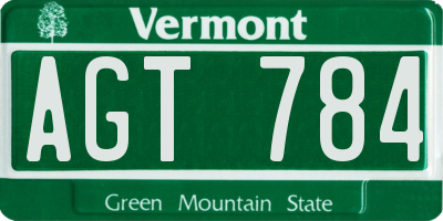 VT license plate AGT784