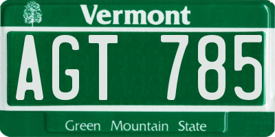 VT license plate AGT785