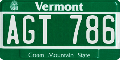 VT license plate AGT786