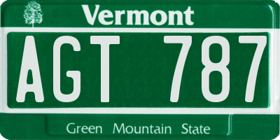 VT license plate AGT787
